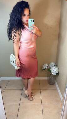 Young Fabulous & Broke Pink Ombre Satin Halter Cowl Neck Midi Dress